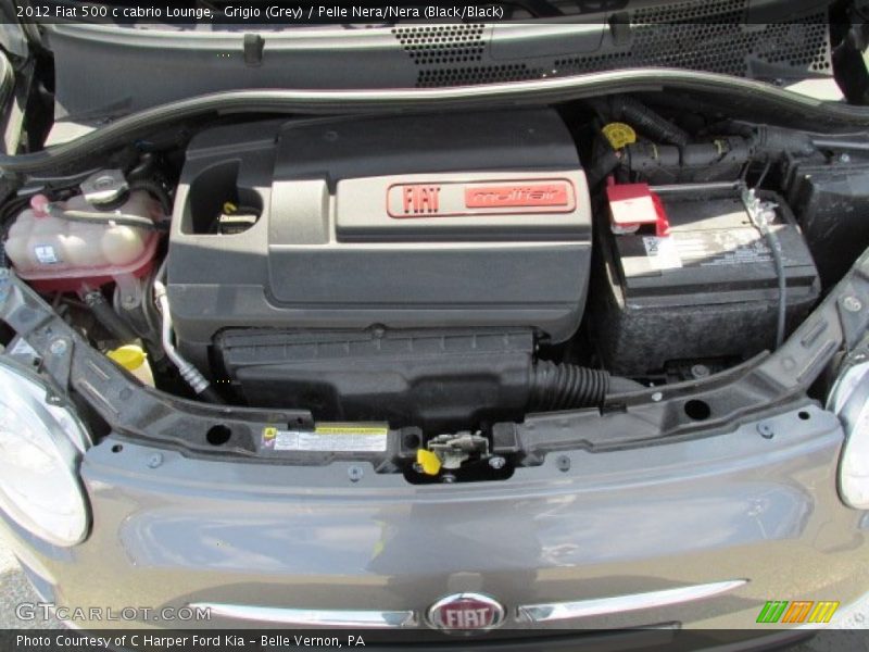 Grigio (Grey) / Pelle Nera/Nera (Black/Black) 2012 Fiat 500 c cabrio Lounge