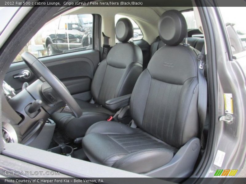 Grigio (Grey) / Pelle Nera/Nera (Black/Black) 2012 Fiat 500 c cabrio Lounge