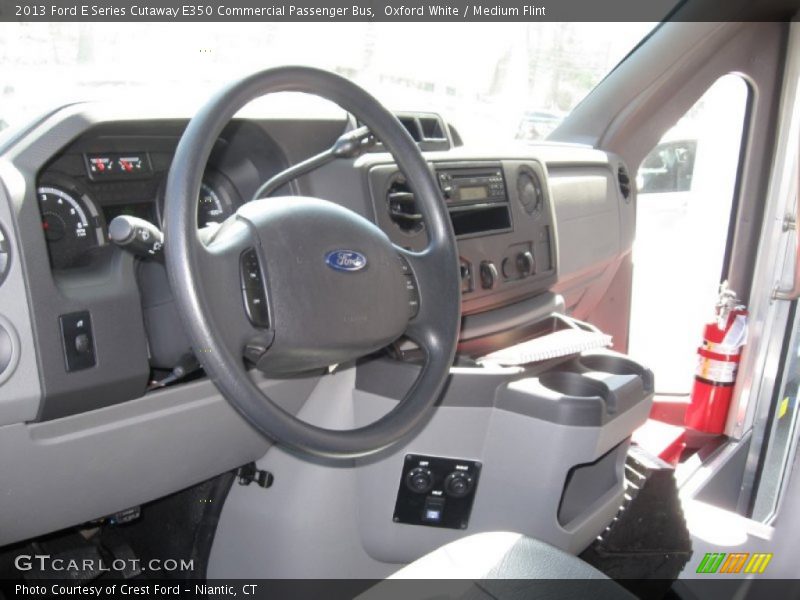 Oxford White / Medium Flint 2013 Ford E Series Cutaway E350 Commercial Passenger Bus