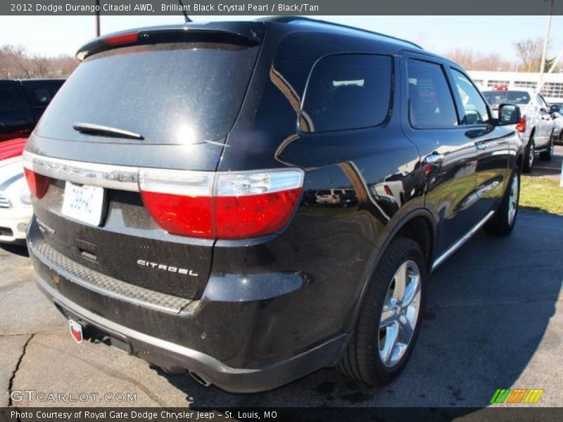 Brilliant Black Crystal Pearl / Black/Tan 2012 Dodge Durango Citadel AWD