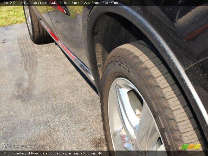 Brilliant Black Crystal Pearl / Black/Tan 2012 Dodge Durango Citadel AWD