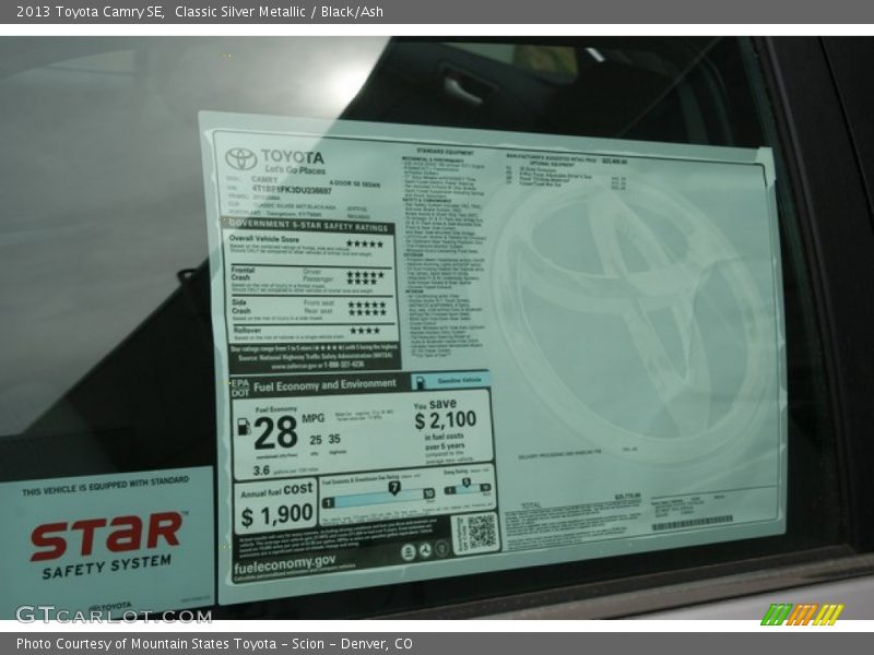 Classic Silver Metallic / Black/Ash 2013 Toyota Camry SE