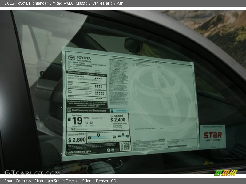 Classic Silver Metallic / Ash 2013 Toyota Highlander Limited 4WD