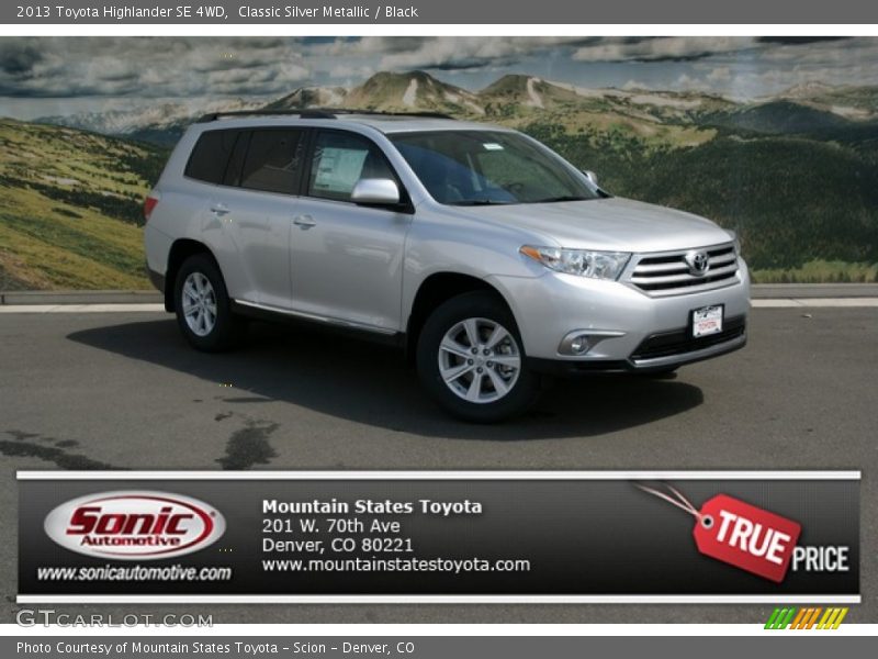 Classic Silver Metallic / Black 2013 Toyota Highlander SE 4WD