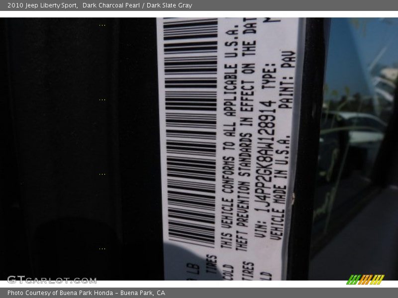 Dark Charcoal Pearl / Dark Slate Gray 2010 Jeep Liberty Sport