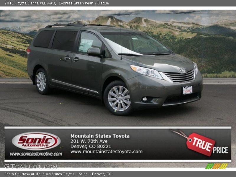 Cypress Green Pearl / Bisque 2013 Toyota Sienna XLE AWD