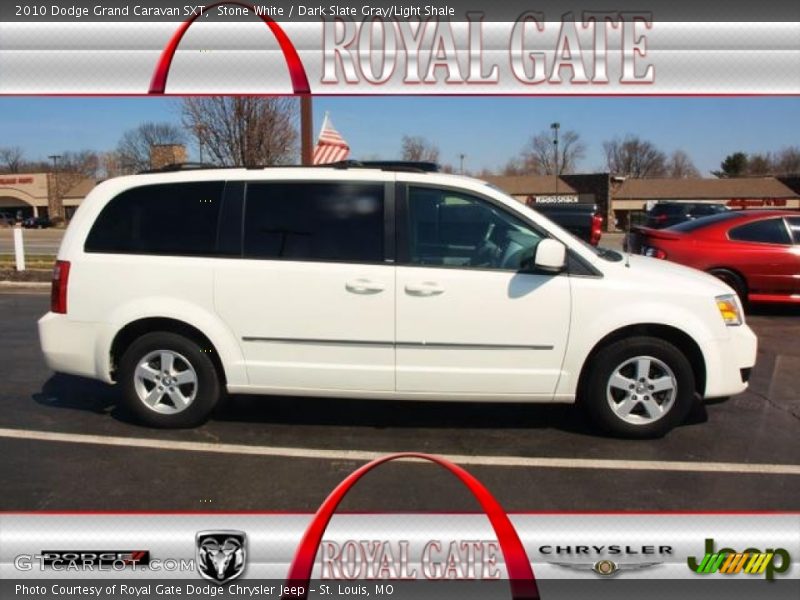 Stone White / Dark Slate Gray/Light Shale 2010 Dodge Grand Caravan SXT