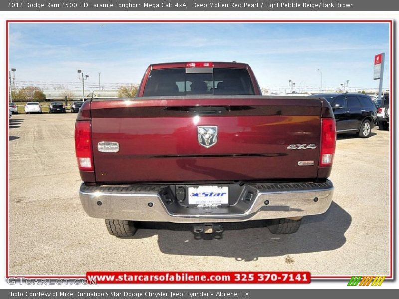 Deep Molten Red Pearl / Light Pebble Beige/Bark Brown 2012 Dodge Ram 2500 HD Laramie Longhorn Mega Cab 4x4