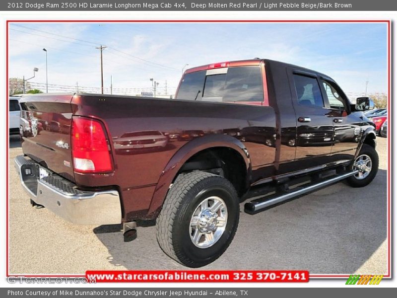 Deep Molten Red Pearl / Light Pebble Beige/Bark Brown 2012 Dodge Ram 2500 HD Laramie Longhorn Mega Cab 4x4