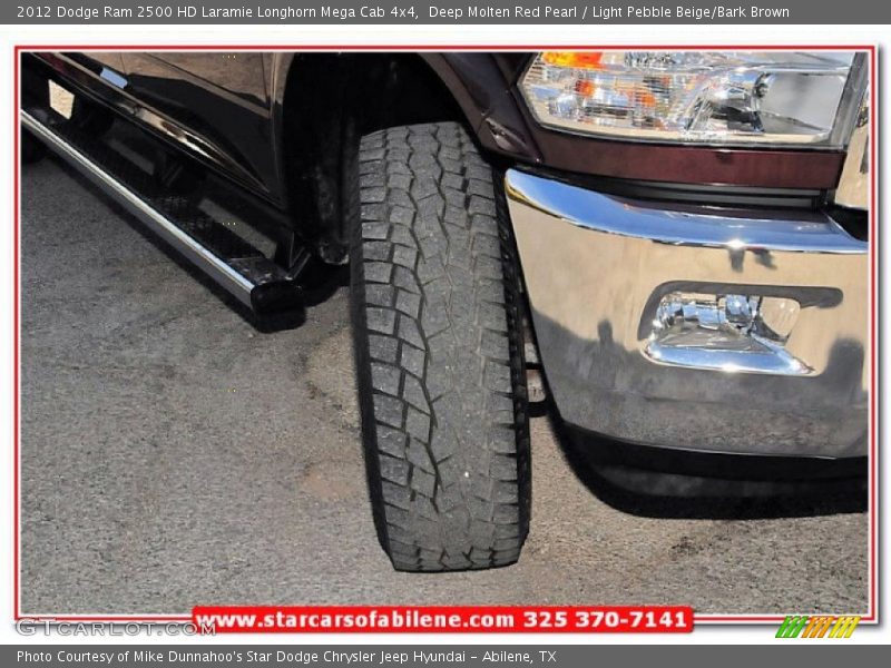 Deep Molten Red Pearl / Light Pebble Beige/Bark Brown 2012 Dodge Ram 2500 HD Laramie Longhorn Mega Cab 4x4