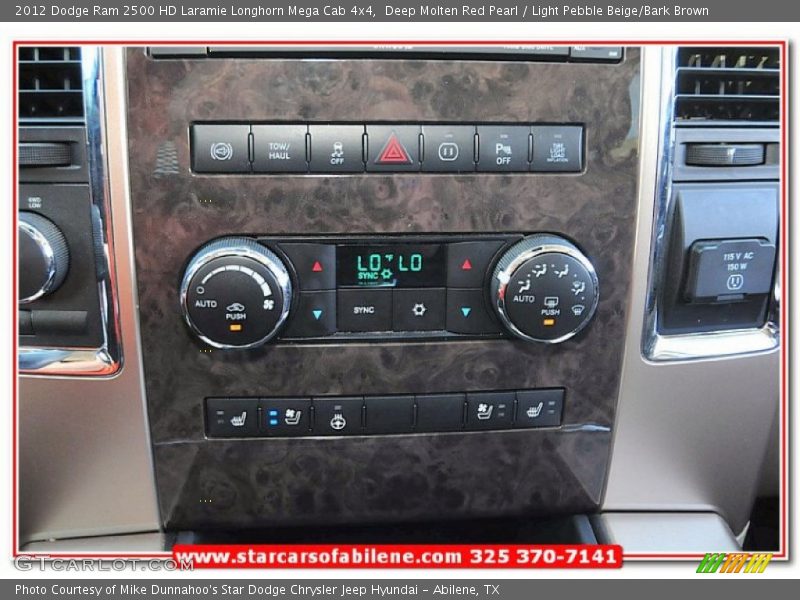 Deep Molten Red Pearl / Light Pebble Beige/Bark Brown 2012 Dodge Ram 2500 HD Laramie Longhorn Mega Cab 4x4