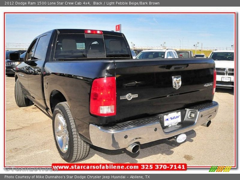 Black / Light Pebble Beige/Bark Brown 2012 Dodge Ram 1500 Lone Star Crew Cab 4x4