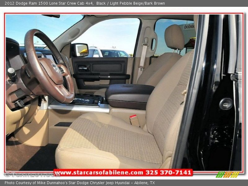 Black / Light Pebble Beige/Bark Brown 2012 Dodge Ram 1500 Lone Star Crew Cab 4x4