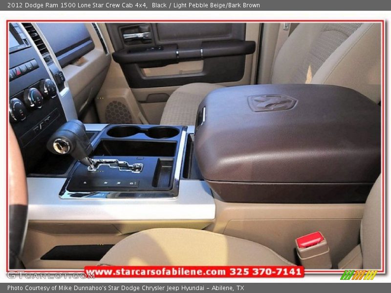 Black / Light Pebble Beige/Bark Brown 2012 Dodge Ram 1500 Lone Star Crew Cab 4x4