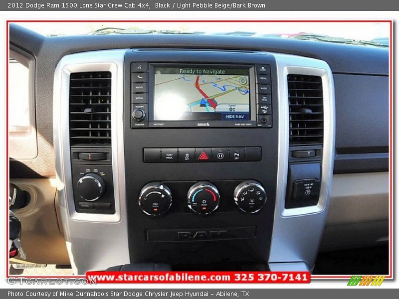 Black / Light Pebble Beige/Bark Brown 2012 Dodge Ram 1500 Lone Star Crew Cab 4x4
