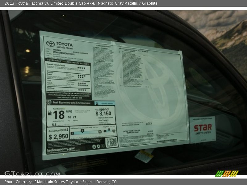 Magnetic Gray Metallic / Graphite 2013 Toyota Tacoma V6 Limited Double Cab 4x4