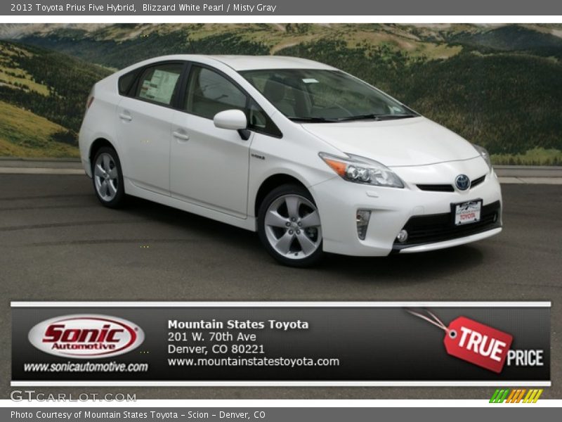 Blizzard White Pearl / Misty Gray 2013 Toyota Prius Five Hybrid