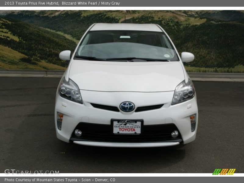 Blizzard White Pearl / Misty Gray 2013 Toyota Prius Five Hybrid