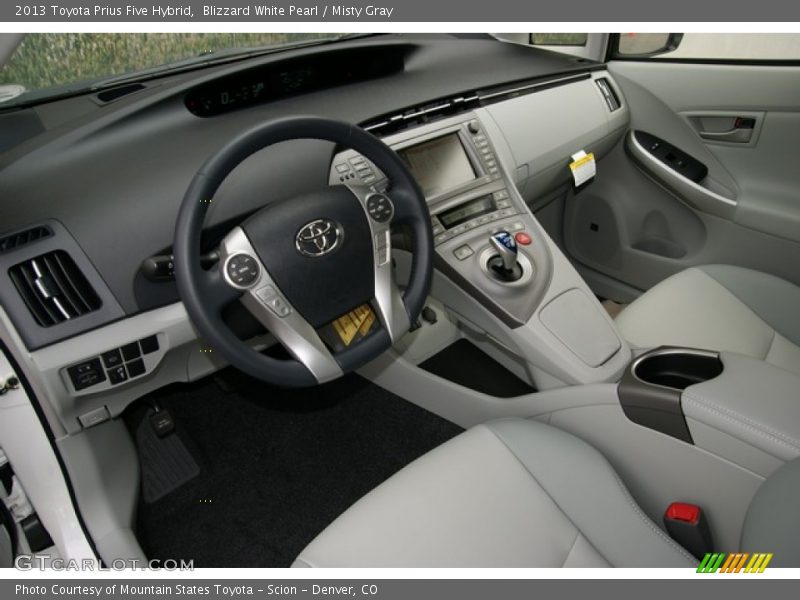 Blizzard White Pearl / Misty Gray 2013 Toyota Prius Five Hybrid