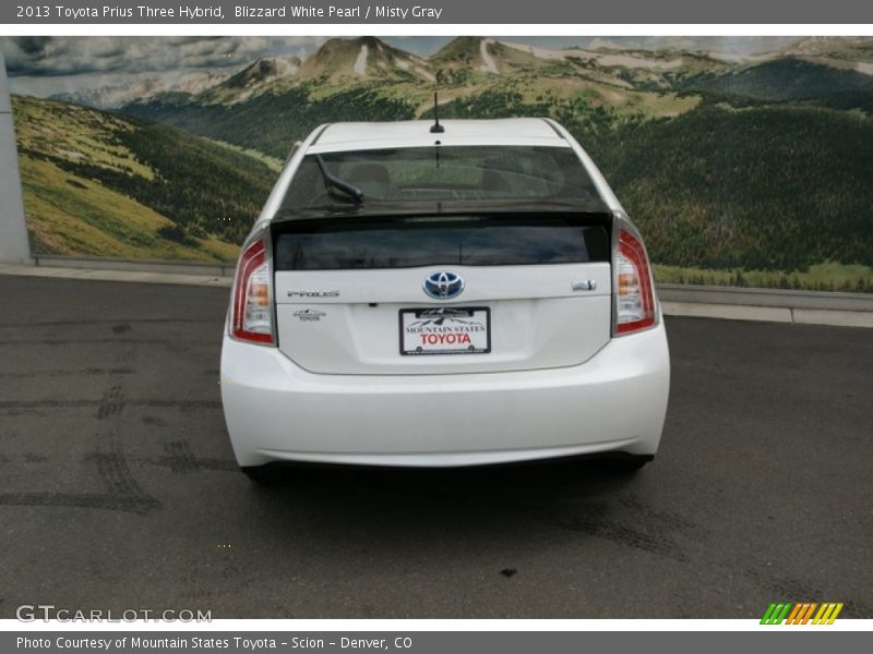 Blizzard White Pearl / Misty Gray 2013 Toyota Prius Three Hybrid