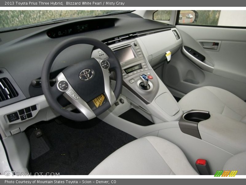 Blizzard White Pearl / Misty Gray 2013 Toyota Prius Three Hybrid