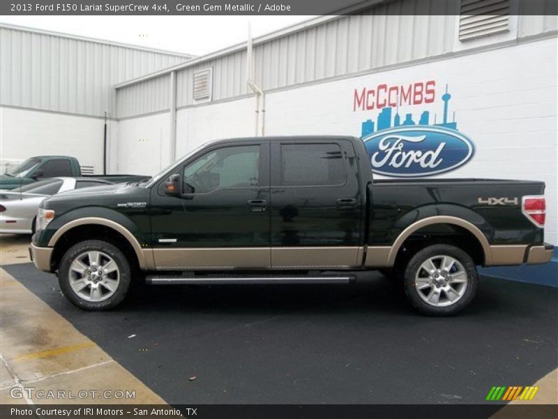 Green Gem Metallic / Adobe 2013 Ford F150 Lariat SuperCrew 4x4