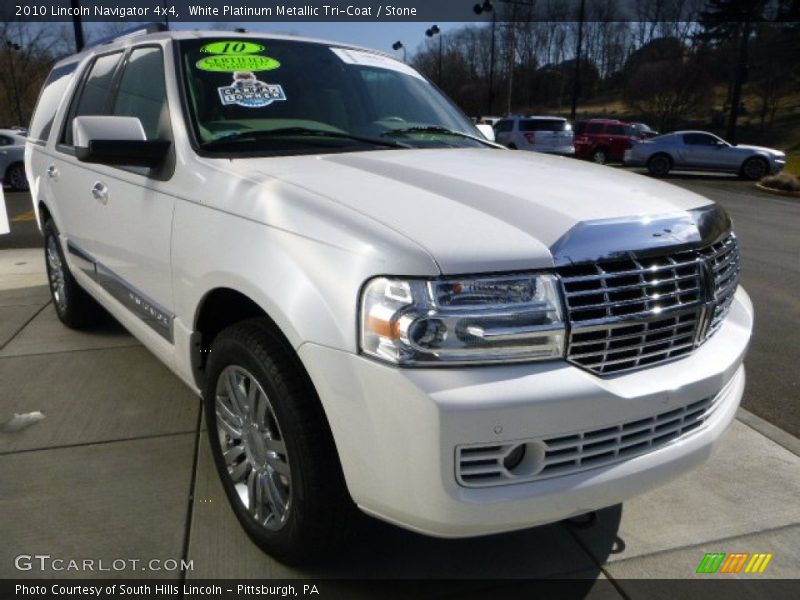 White Platinum Metallic Tri-Coat / Stone 2010 Lincoln Navigator 4x4