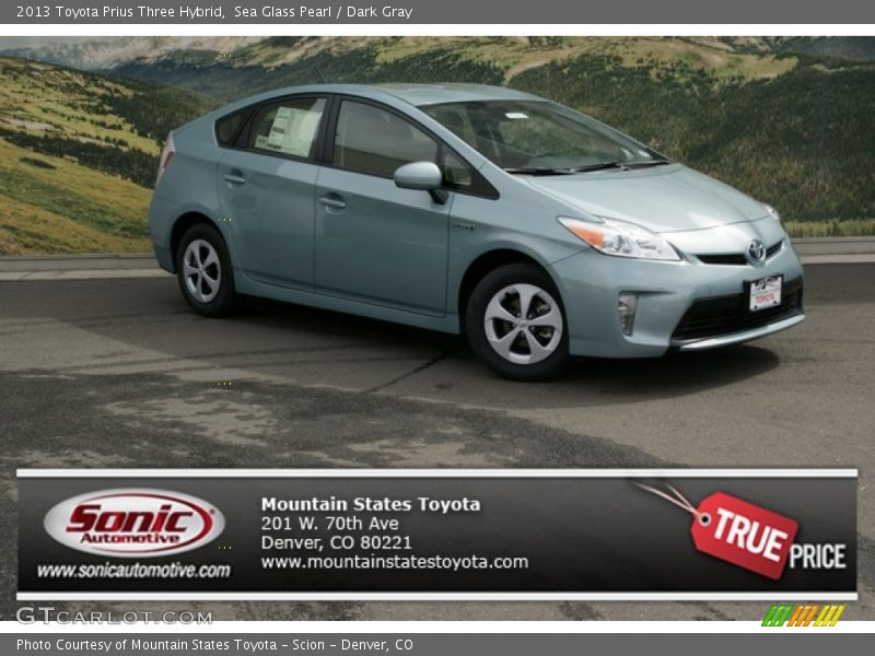 Sea Glass Pearl / Dark Gray 2013 Toyota Prius Three Hybrid