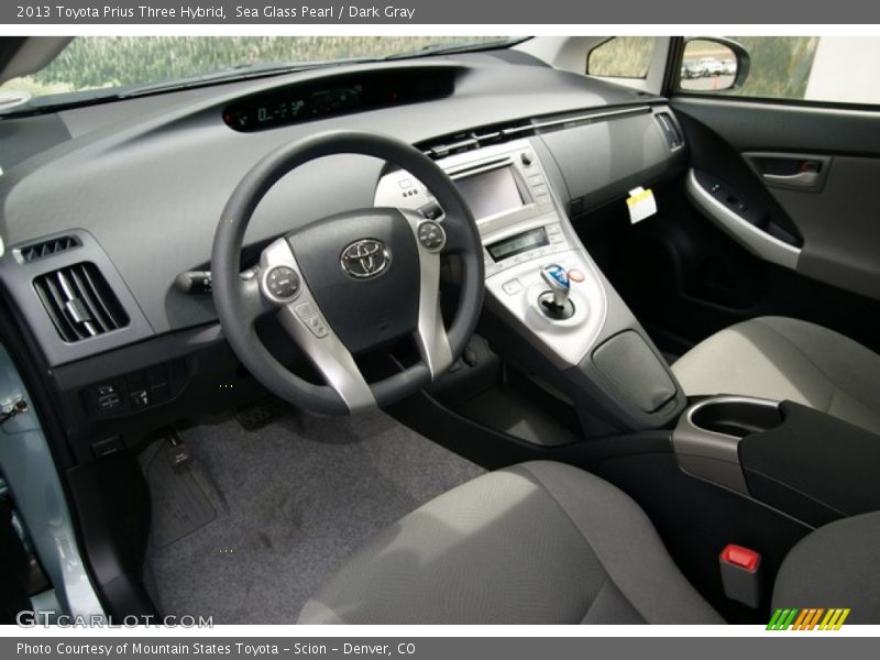 Sea Glass Pearl / Dark Gray 2013 Toyota Prius Three Hybrid