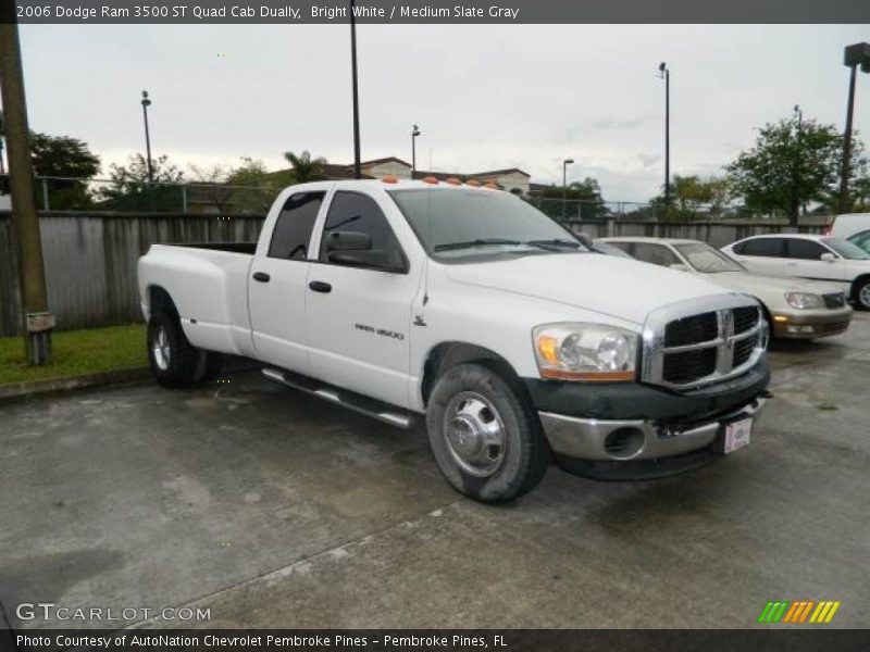 Bright White / Medium Slate Gray 2006 Dodge Ram 3500 ST Quad Cab Dually