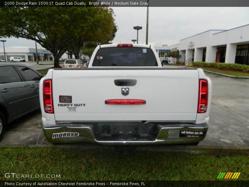 Bright White / Medium Slate Gray 2006 Dodge Ram 3500 ST Quad Cab Dually