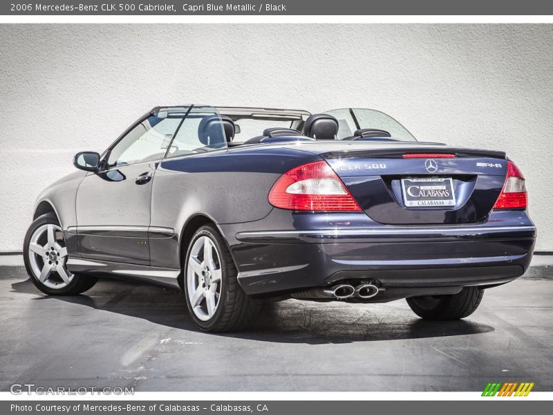 Capri Blue Metallic / Black 2006 Mercedes-Benz CLK 500 Cabriolet