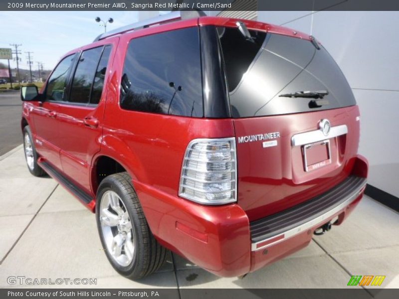 Sangria Red Metallic / Camel/Sand 2009 Mercury Mountaineer Premier AWD