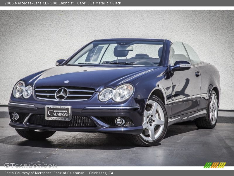 Capri Blue Metallic / Black 2006 Mercedes-Benz CLK 500 Cabriolet