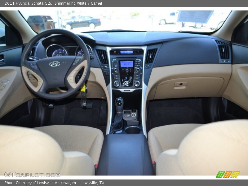 Shimmering White / Camel 2011 Hyundai Sonata GLS