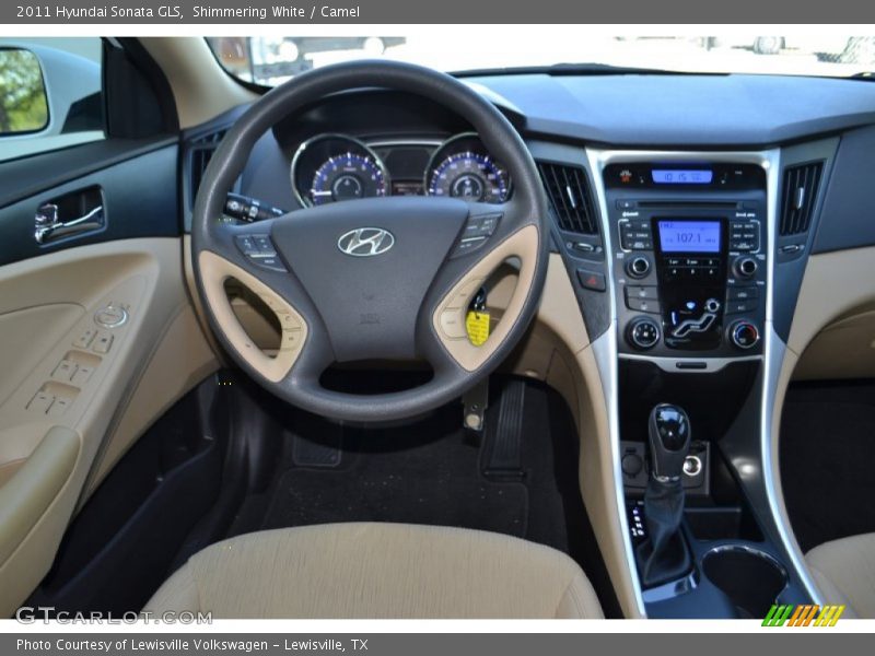Shimmering White / Camel 2011 Hyundai Sonata GLS