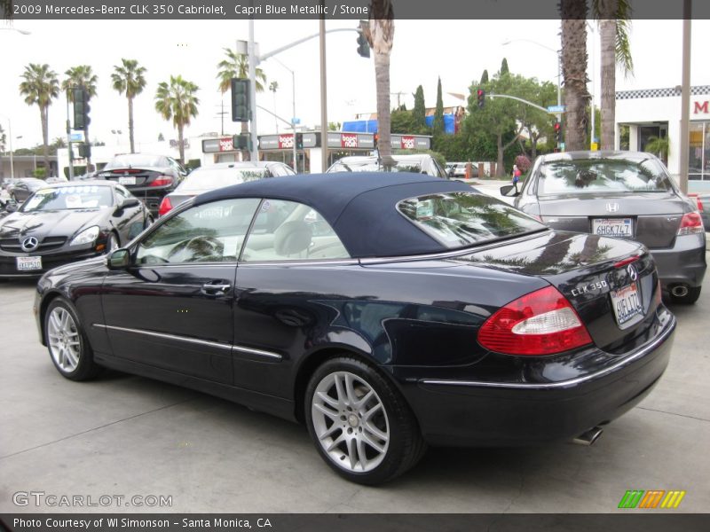 Capri Blue Metallic / Stone 2009 Mercedes-Benz CLK 350 Cabriolet