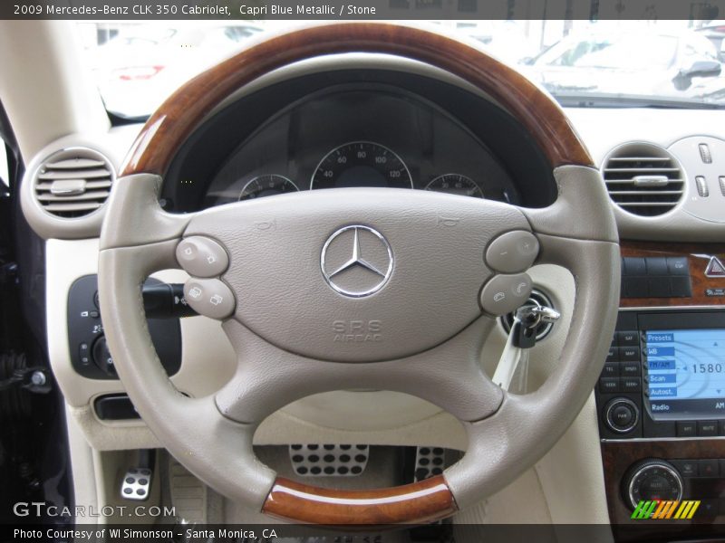 Capri Blue Metallic / Stone 2009 Mercedes-Benz CLK 350 Cabriolet