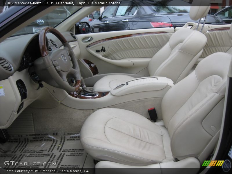 Capri Blue Metallic / Stone 2009 Mercedes-Benz CLK 350 Cabriolet