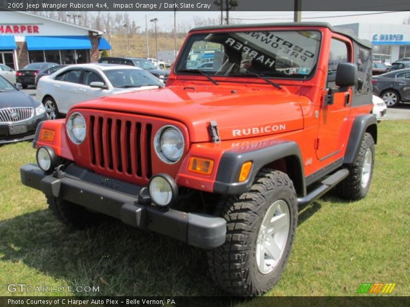Impact Orange / Dark Slate Gray 2005 Jeep Wrangler Rubicon 4x4