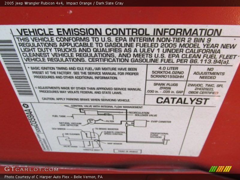 Impact Orange / Dark Slate Gray 2005 Jeep Wrangler Rubicon 4x4