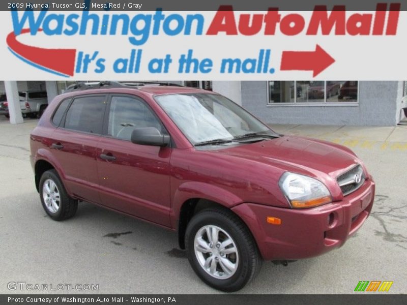 Mesa Red / Gray 2009 Hyundai Tucson GLS