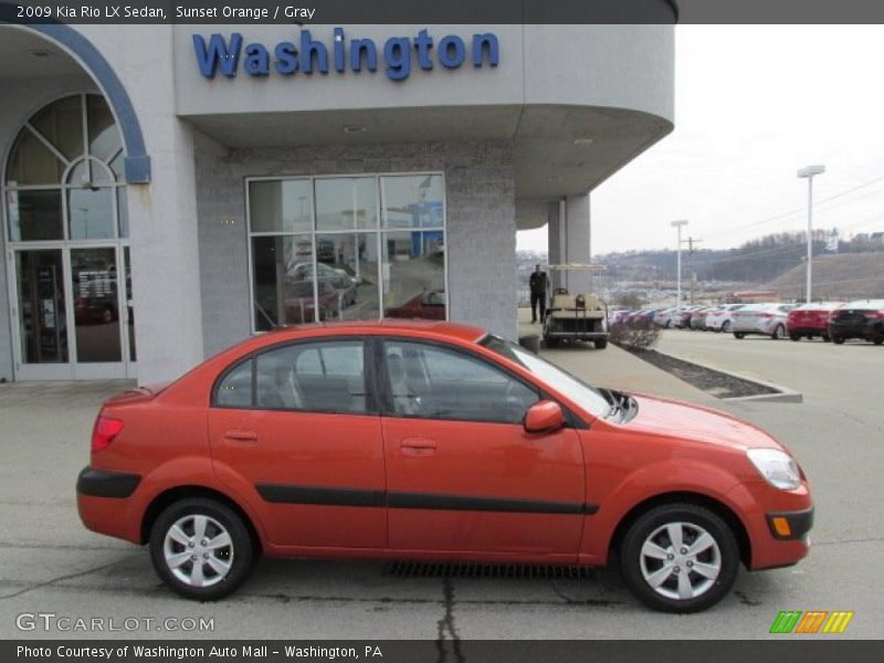 Sunset Orange / Gray 2009 Kia Rio LX Sedan