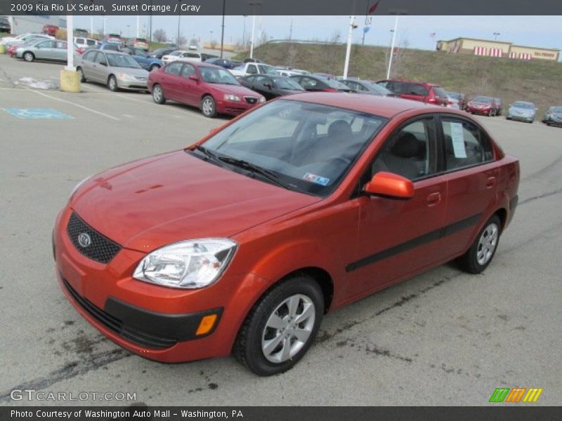 Sunset Orange / Gray 2009 Kia Rio LX Sedan
