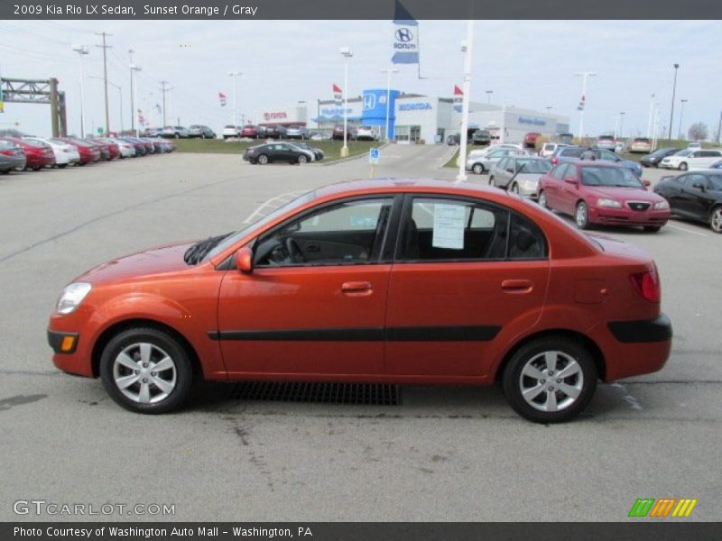 Sunset Orange / Gray 2009 Kia Rio LX Sedan