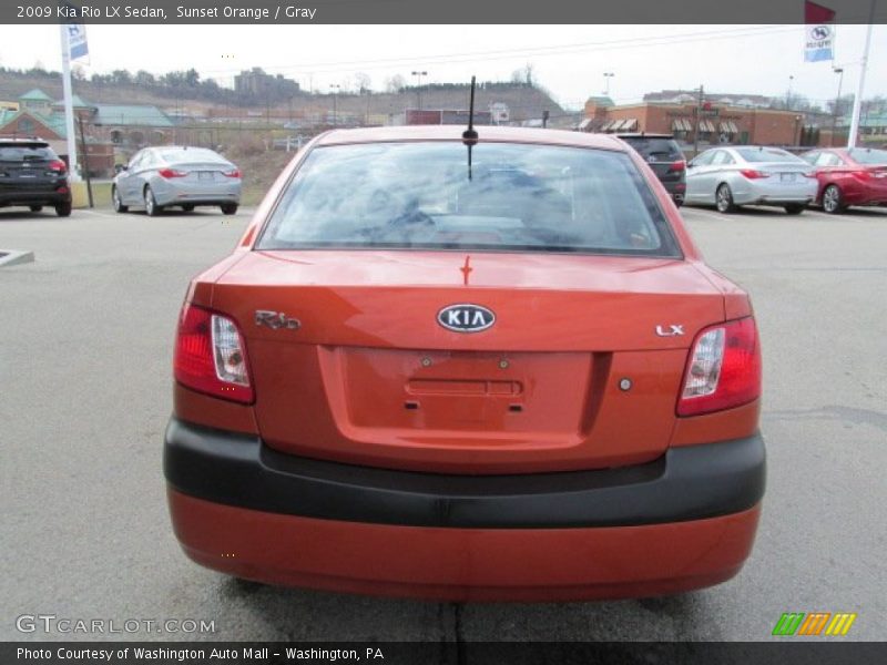 Sunset Orange / Gray 2009 Kia Rio LX Sedan