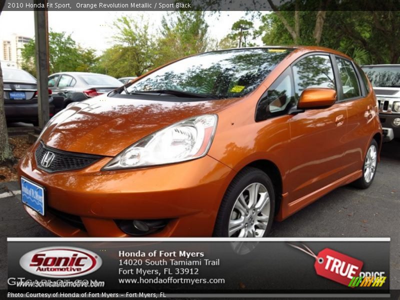 Orange Revolution Metallic / Sport Black 2010 Honda Fit Sport