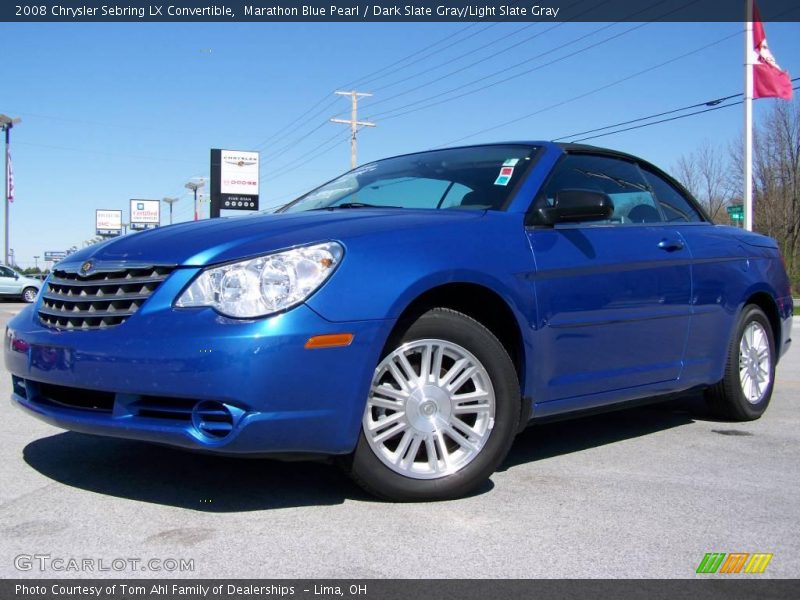 Marathon Blue Pearl / Dark Slate Gray/Light Slate Gray 2008 Chrysler Sebring LX Convertible