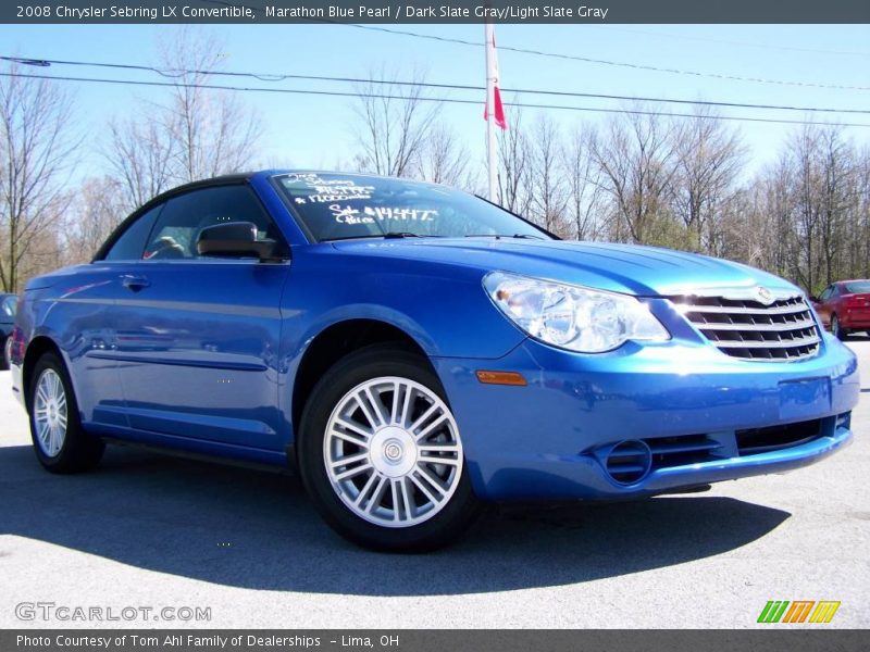 Marathon Blue Pearl / Dark Slate Gray/Light Slate Gray 2008 Chrysler Sebring LX Convertible