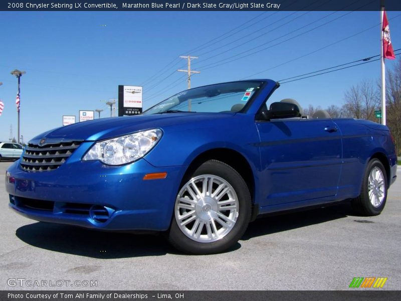 Marathon Blue Pearl / Dark Slate Gray/Light Slate Gray 2008 Chrysler Sebring LX Convertible